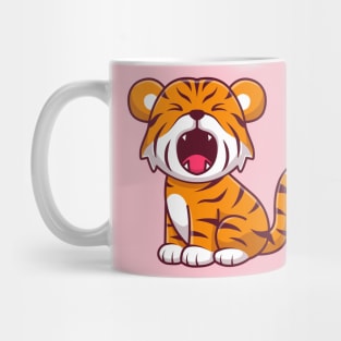 Cute Tiger Roaring Cartoon Mug